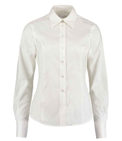 Kustom Kit - Ladies Premium Long Sleeve Tailored Oxford Shirt - K702 WHI 6