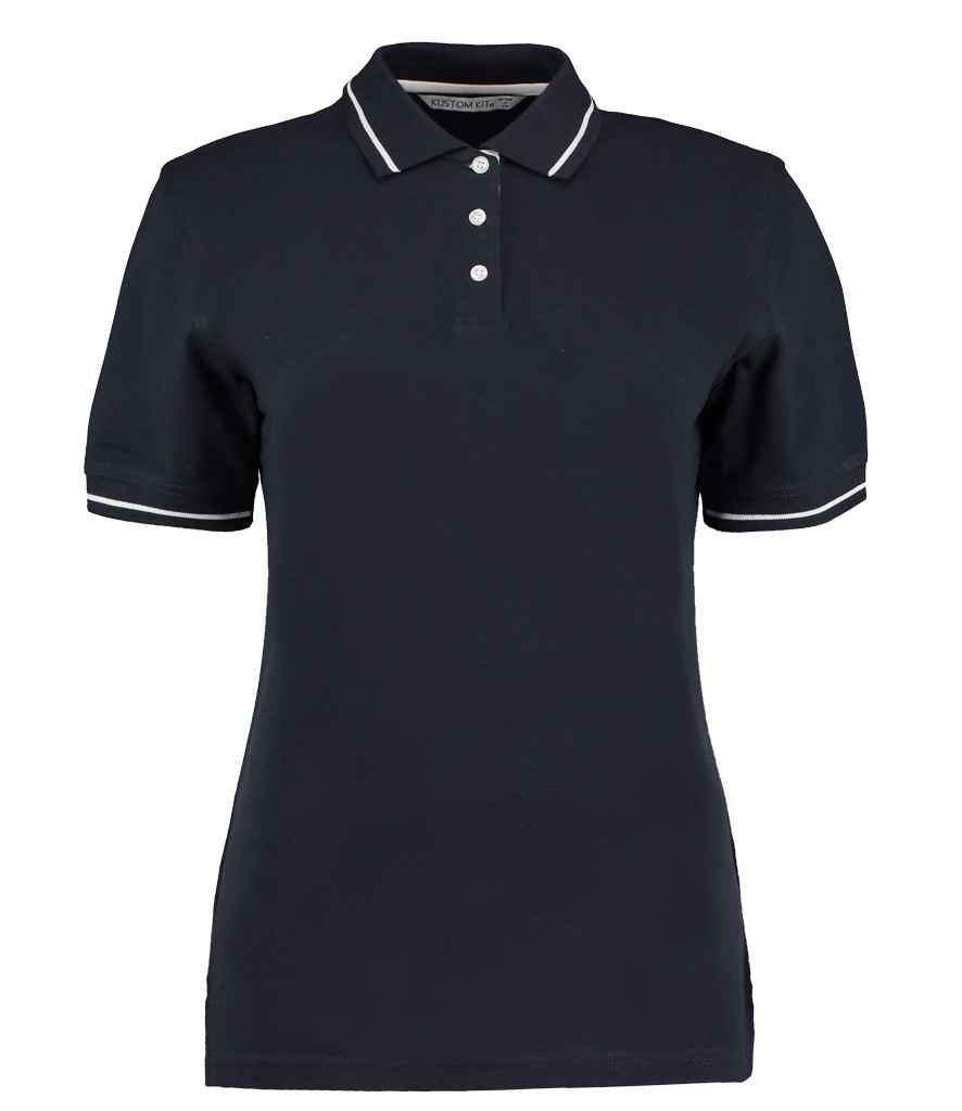Kustom Kit - Ladies St Mellion Tipped Cotton Piqué Polo Shirt - K706 WH/RD 8