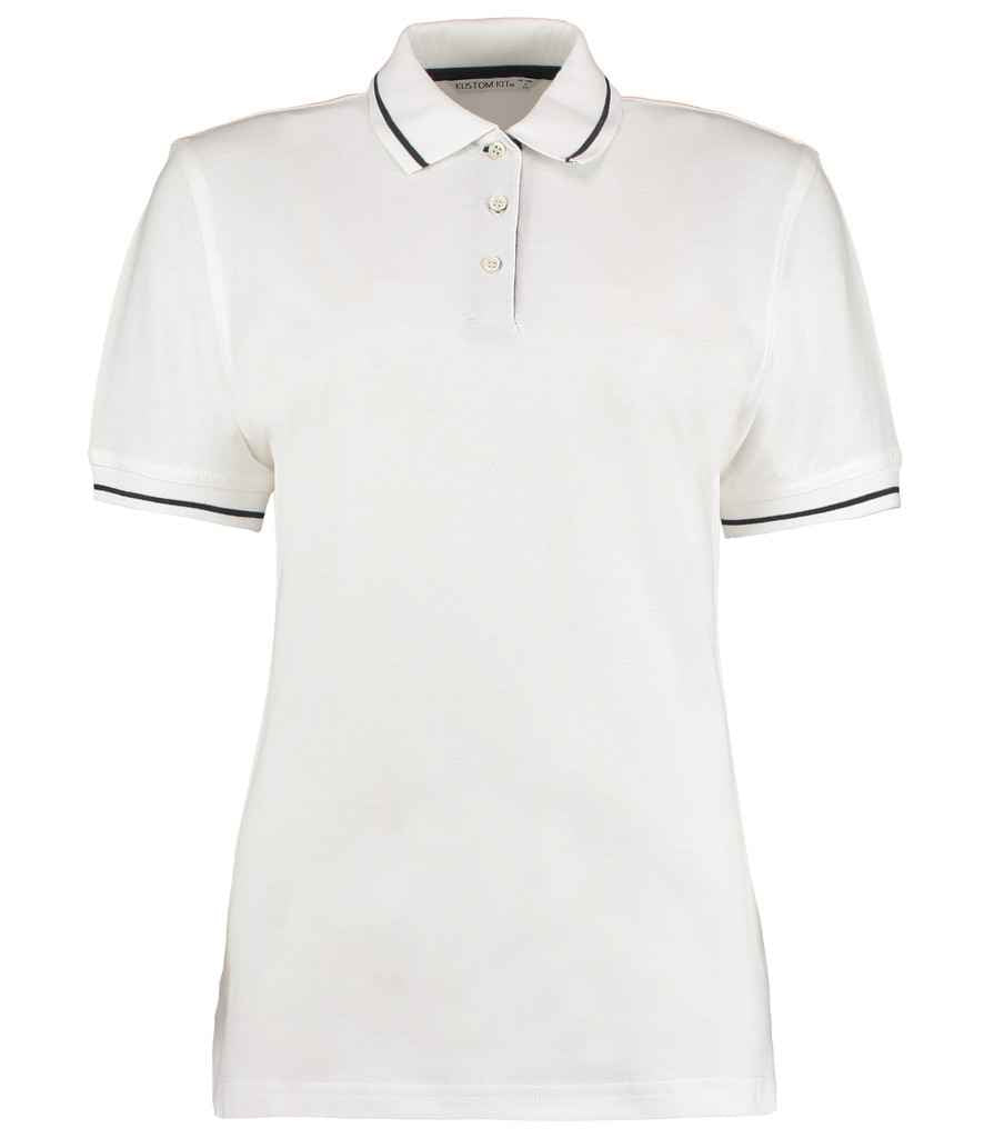 Kustom Kit - Ladies St Mellion Tipped Cotton Piqué Polo Shirt - K706 WH/NV 8