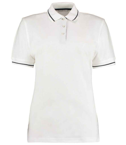 Kustom Kit - Ladies St Mellion Tipped Cotton Piqué Polo Shirt - K706 WH/NV 8
