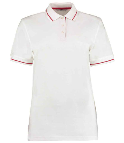 Kustom Kit - Ladies St Mellion Tipped Cotton Piqué Polo Shirt - K706 WH/RD 8