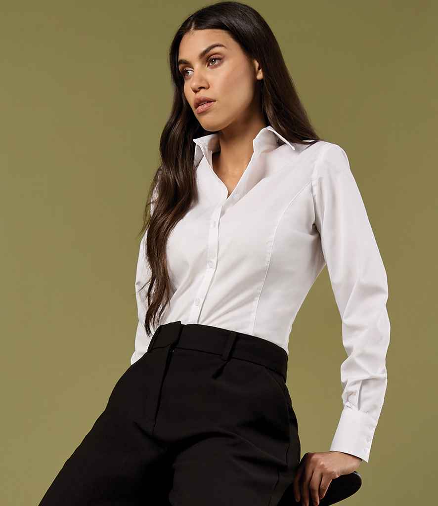 Kustom Kit - Ladies Long Sleeve Tailored Business Shirt - K743F WHI 6