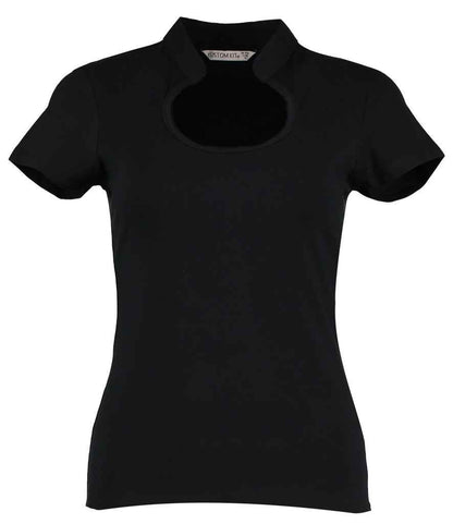 Kustom Kit - Ladies Keyhole Neck Corporate Top - K755 BLK 8/10