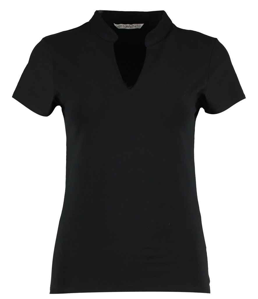 Kustom Kit - Ladies V Neck Corporate Top - K770 BLK 8/10