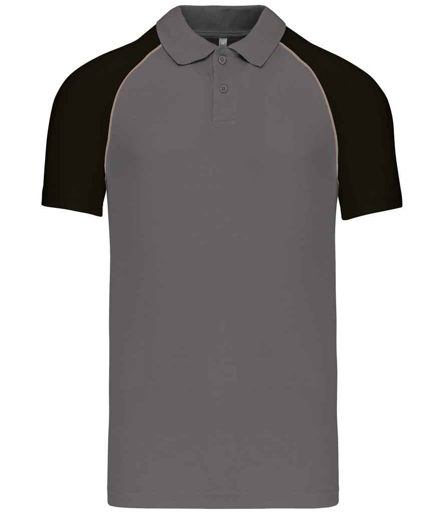 Kariban - Baseball Cotton Piqué Polo Shirt - KB226 SL/BK S