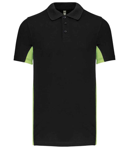 Kariban - Flag Poly / Cotton Piqué Polo Shirt - KB232 BK/LM S