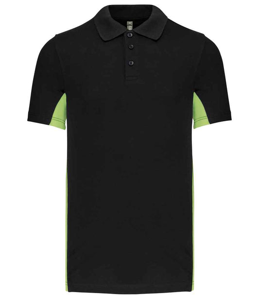Kariban - Flag Poly / Cotton Piqué Polo Shirt - KB232 BK/LM S