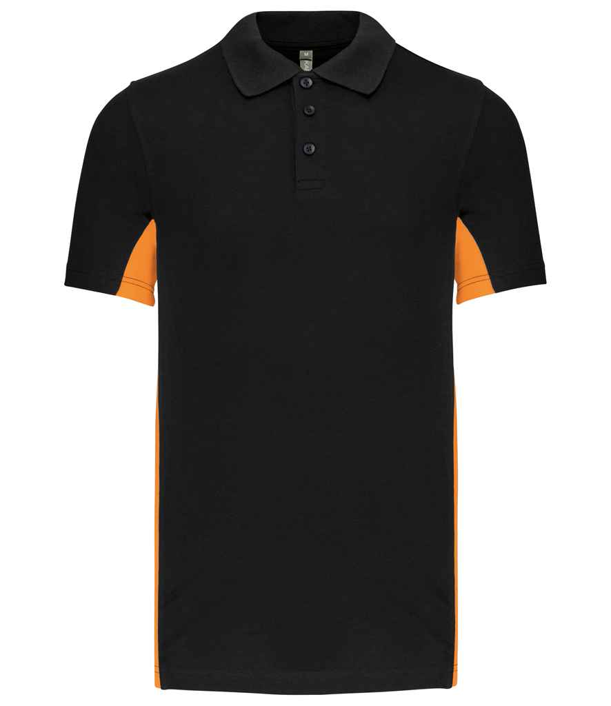 Kariban - Flag Poly / Cotton Piqué Polo Shirt - KB232 BK/OR S
