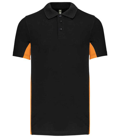 Kariban - Flag Poly / Cotton Piqué Polo Shirt - KB232 BK/OR S