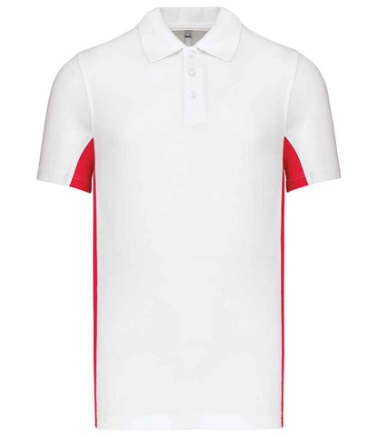Kariban - Flag Poly / Cotton Piqué Polo Shirt - KB232 WH/RD S