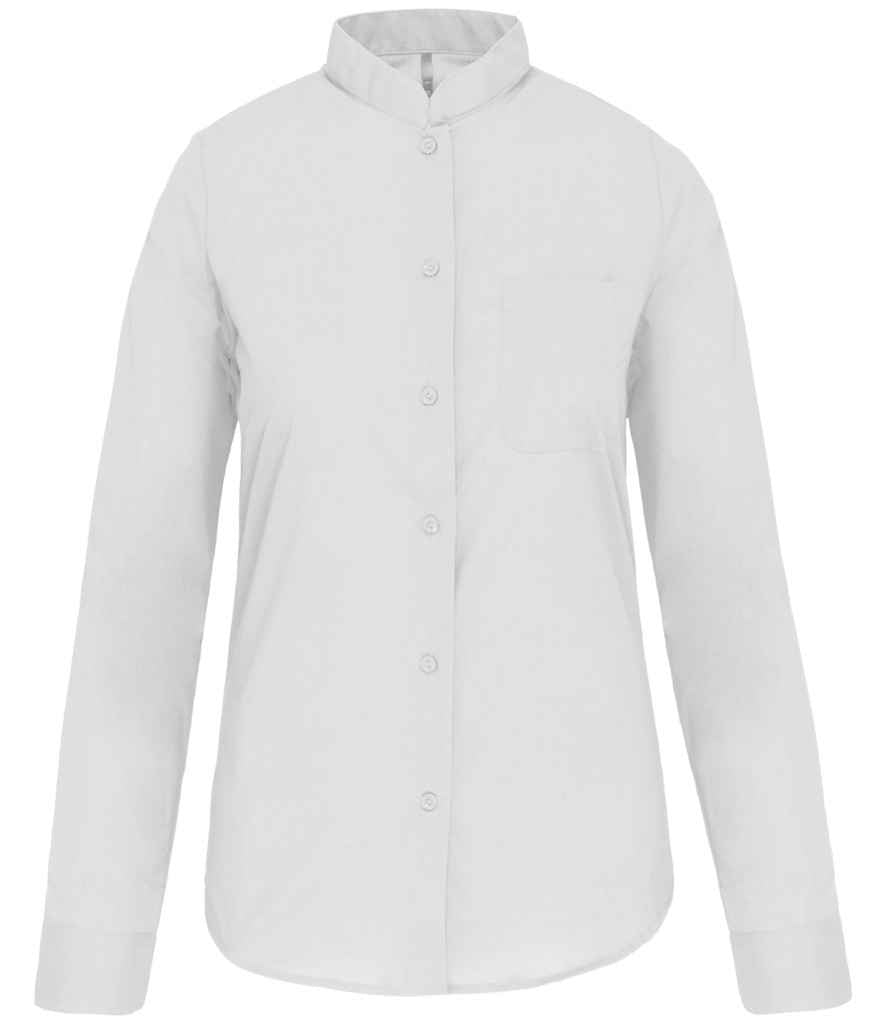 Kariban - Ladies Long Sleeve Mandarin Collar Shirt - KB514 WHI XS