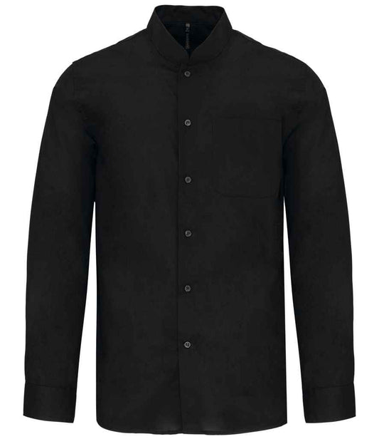 Kariban - Long Sleeve Mandarin Collar Shirt - KB515 BLK S