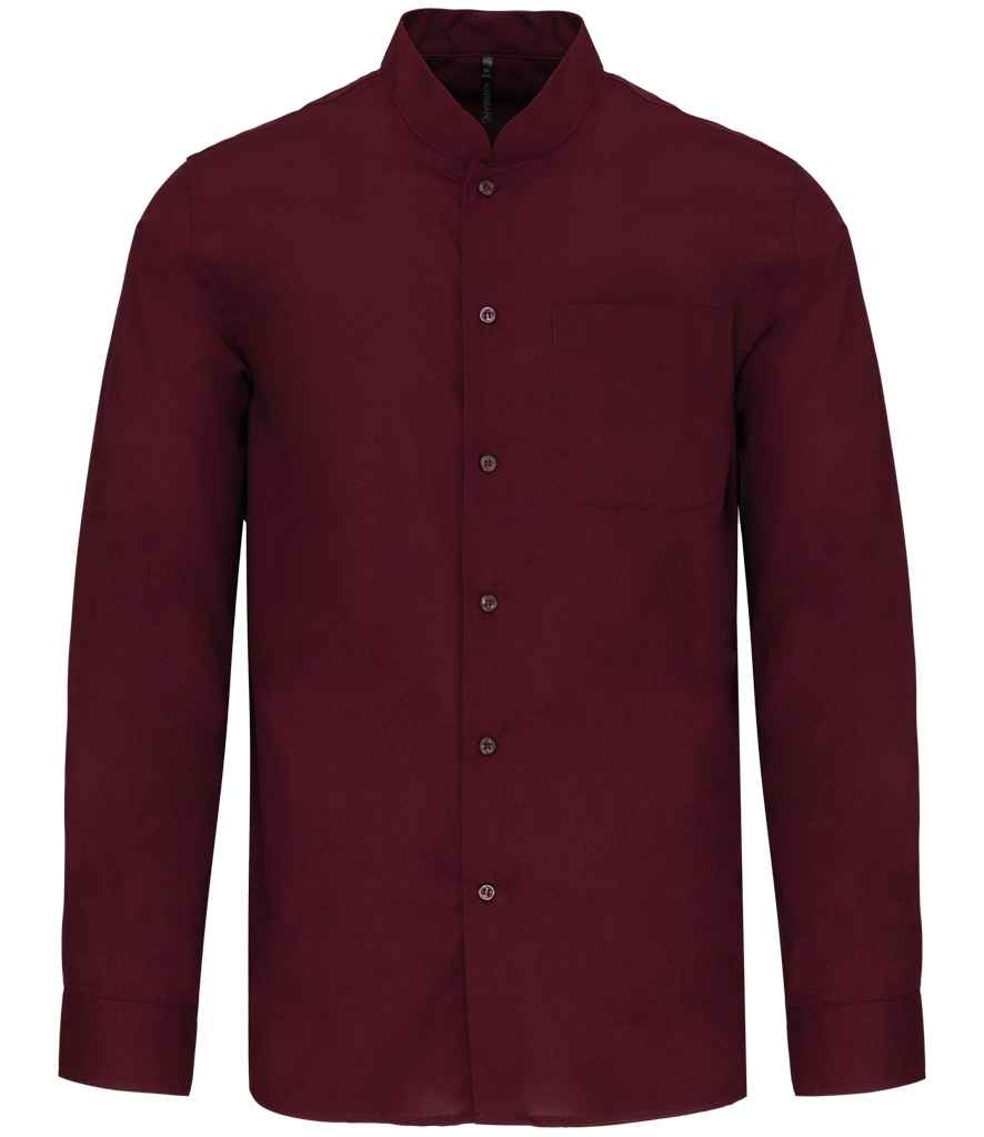 Kariban - Long Sleeve Mandarin Collar Shirt - Pierre Francis