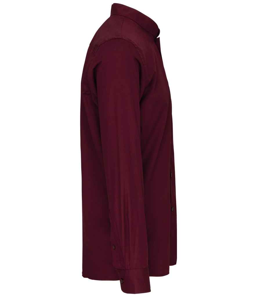 Kariban - Long Sleeve Mandarin Collar Shirt - Pierre Francis