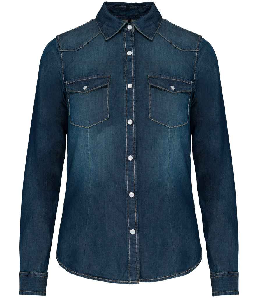 Kariban - Ladies Long Sleeve Denim Shirt