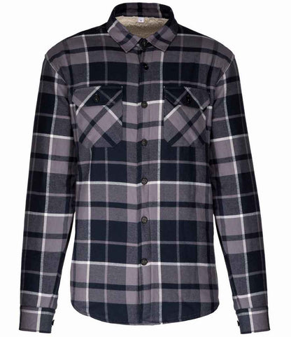 Kariban - Sherpa Lined Checked Shirt Jacket - KB579 SRM/N S