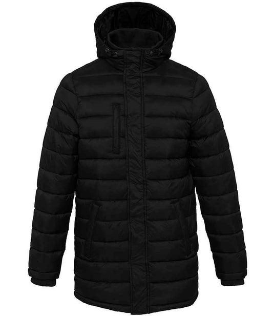 Kariban - Lightweight Long Padded Parka Jacket - KB6128 BLK S