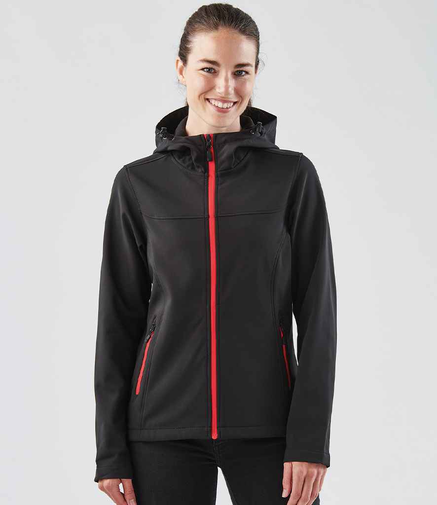 Stormtech - Ladies Orbiter Hooded Soft Shell Jacket - KSH1W BK/BR S