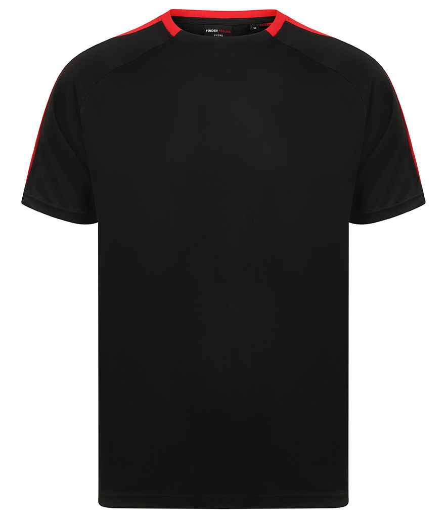 Finden and Hales - Unisex Team T-Shirt - LV290 BK/RD XS