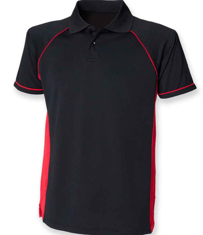 Finden and Hales - Performance Panel Polo Shirt - LV310 BK/RD XS