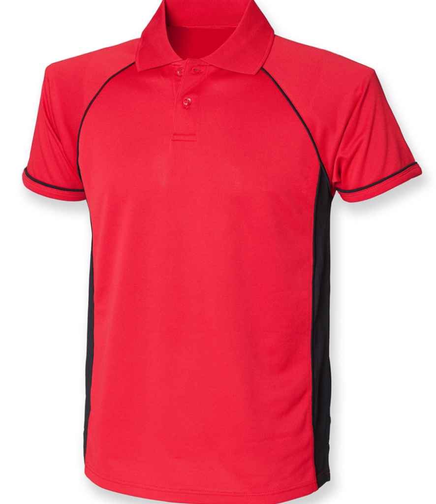 Finden and Hales - Performance Panel Polo Shirt - LV310 BK/RD XS