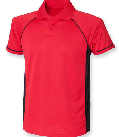 Finden and Hales - Performance Panel Polo Shirt - LV310 BK/RD XS