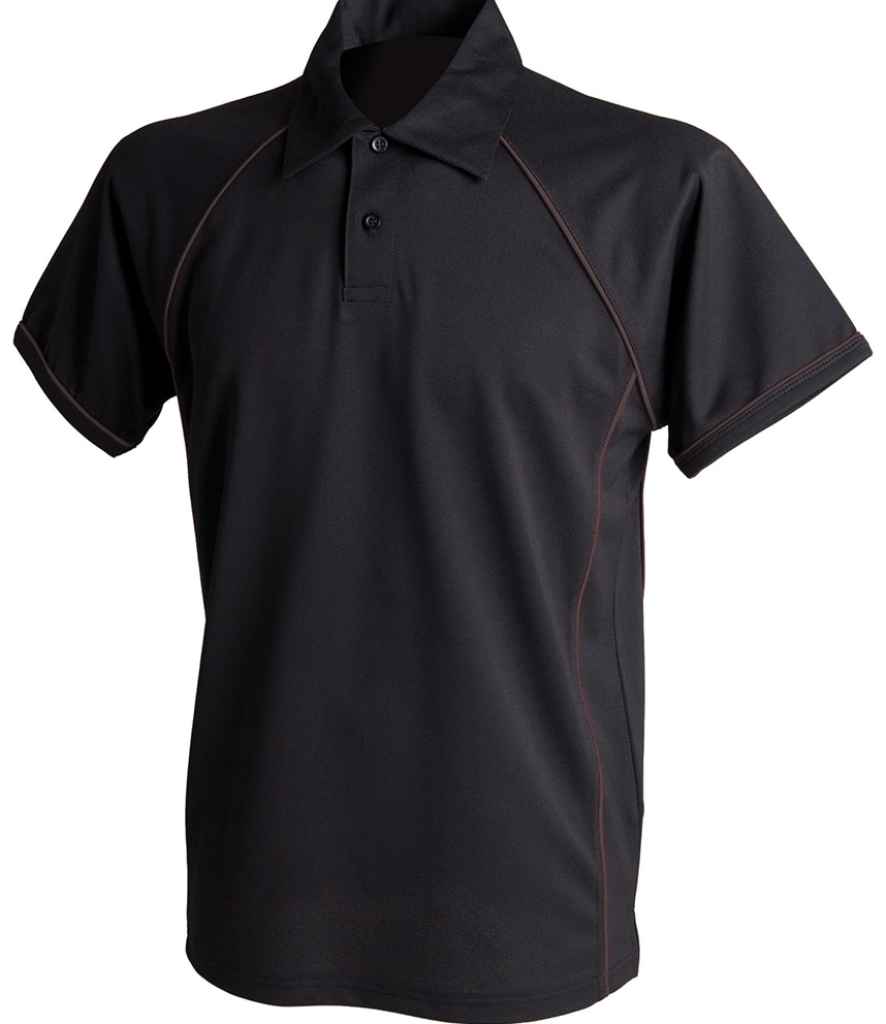 Finden + Hales - Performance Piped Polo Shirt - LV370 BK/BK S