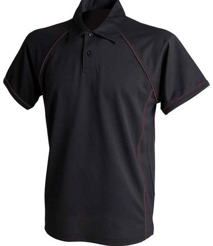 Finden + Hales - Performance Piped Polo Shirt - LV370 BK/BK S