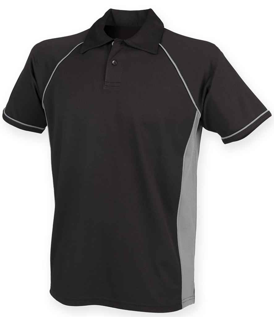 Finden + Hales - Performance Piped Polo Shirt - LV370 BK/GY S