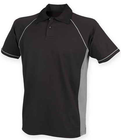 Finden + Hales - Performance Piped Polo Shirt - LV370 BK/GY S