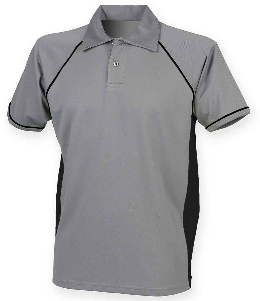 Finden + Hales - Performance Piped Polo Shirt - LV370 GY/BK XS