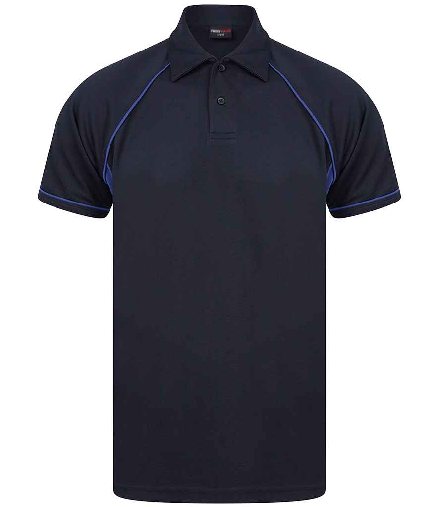 Finden + Hales - Performance Piped Polo Shirt - LV370 NV/RY XS