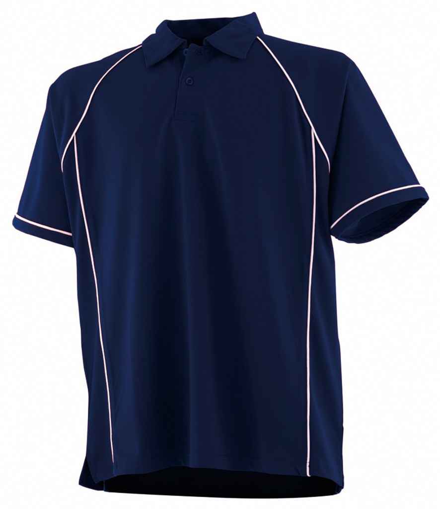 Finden + Hales - Performance Piped Polo Shirt - LV370 NV/WH XS