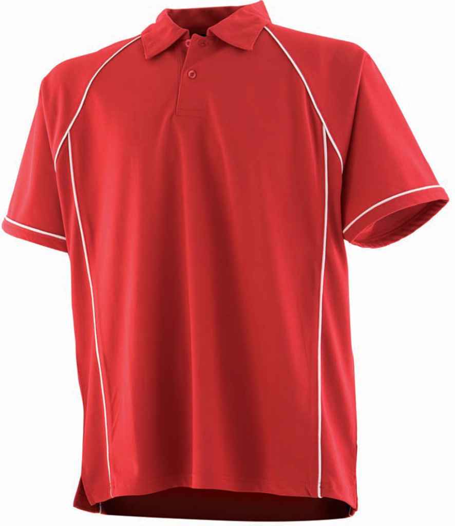 Finden + Hales - Performance Piped Polo Shirt - LV370 RD/WH XS