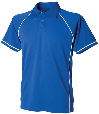 Finden + Hales - Performance Piped Polo Shirt - LV370 RY/WH XS