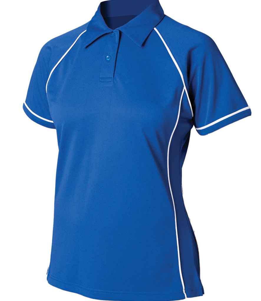 Finden + Hales - Ladies Performance Piped Polo Shirt - LV371 RY/WH S