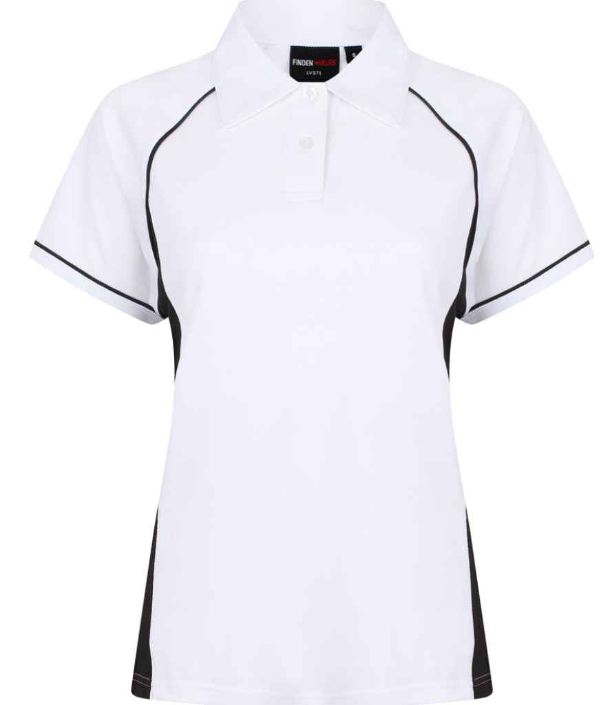 Finden + Hales - Ladies Performance Piped Polo Shirt - LV371 W/B/B S