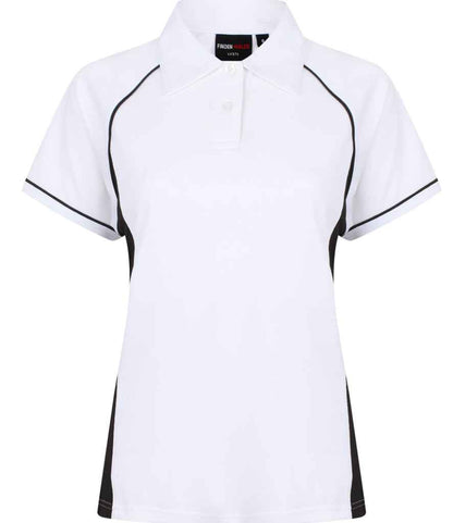 Finden + Hales - Ladies Performance Piped Polo Shirt - LV371 W/B/B S