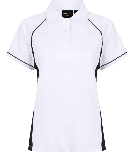 Finden + Hales - Ladies Performance Piped Polo Shirt - LV371 W/B/B S