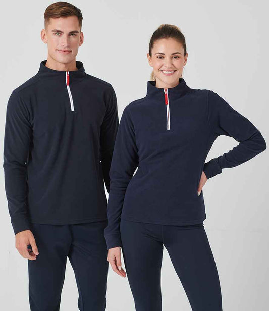 Finden and Hales - Zip Neck Piped Micro Fleece
