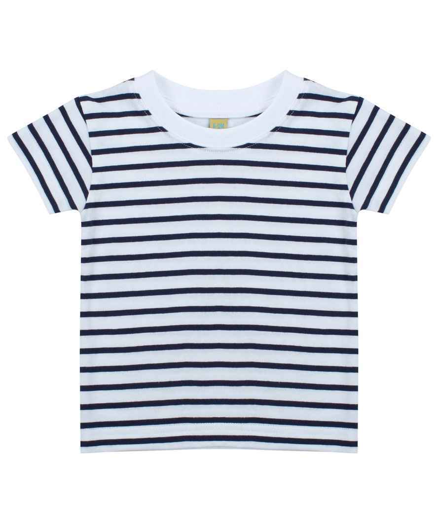 Larkwood - Baby / Toddler Striped Crew Neck T-Shirt - LW27T WH/OX 0-6