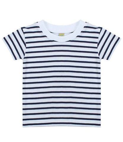 Larkwood - Baby / Toddler Striped Crew Neck T-Shirt - LW27T WH/OX 0-6