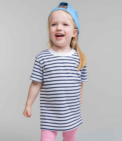 Larkwood - Baby / Toddler Striped Crew Neck T-Shirt - LW27T WH/OX 0-6