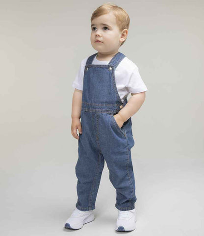 Larkwood - Kids Denim Dungarees - LW700 BLU 6-12