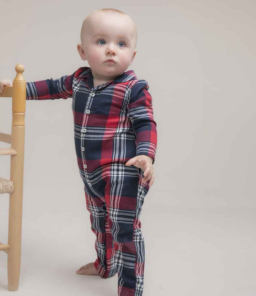 Larkwood - Baby / Toddler Tartan All In One - LW74T RD/NV 0-6