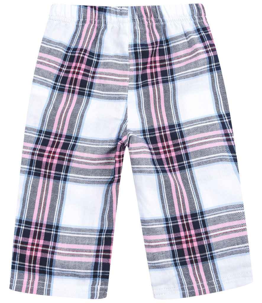 Larkwood - Baby/Toddler Tartan Lounge Pants - White/Pink (Back)