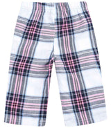 Larkwood - Baby/Toddler Tartan Lounge Pants - White/Pink (Back)