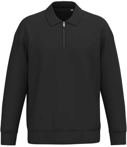 Native Spirit Unisex 1/4 Zip Sweatshirt with Polo Collar - NS432 BLK XS