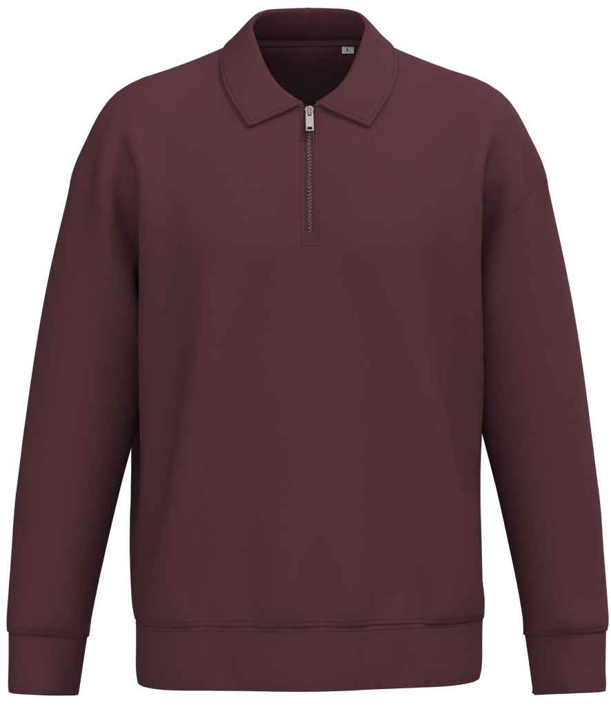 Native Spirit Unisex 1/4 Zip Sweatshirt with Polo Collar - NS432 DCY XS