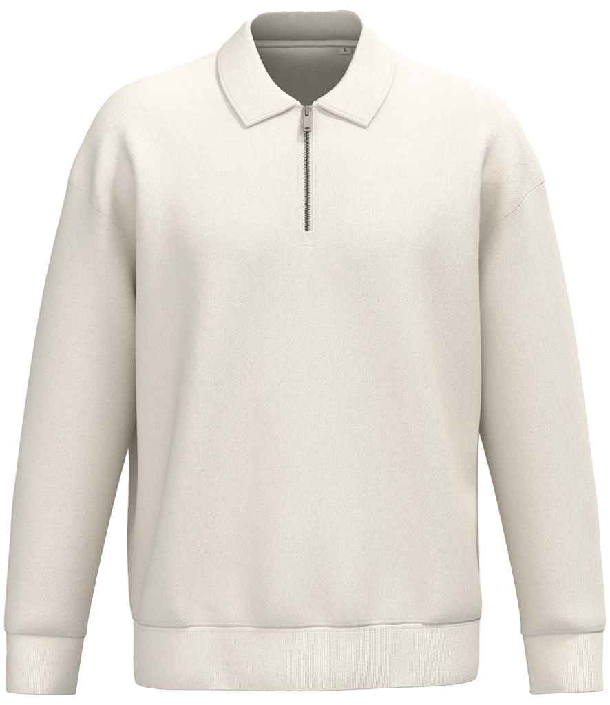 Native Spirit Unisex 1/4 Zip Sweatshirt with Polo Collar - NS432 IVO XS